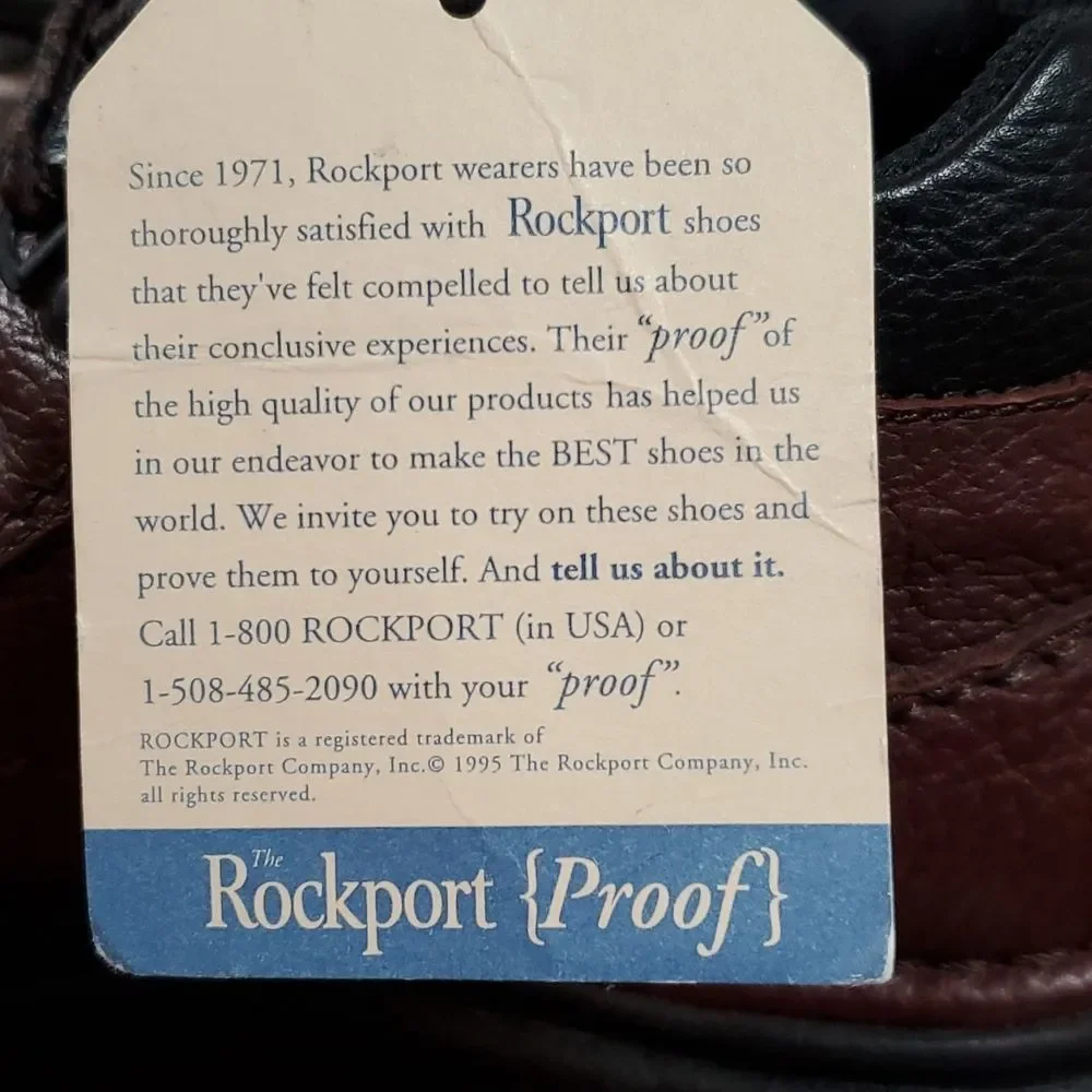 NEW NWT Deadstock 1995 Rockport Men's ProWalker Brown Boots Men 6 Ladies 8 MWT51